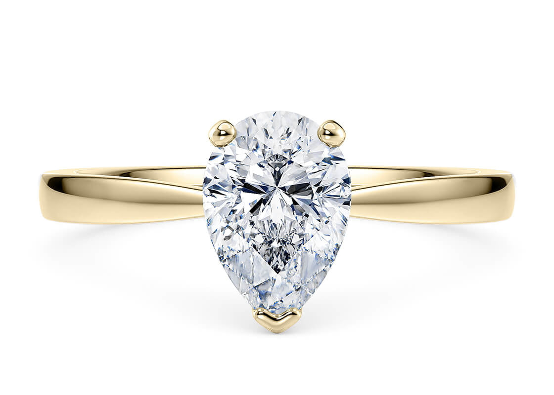 Delicacy Solitaire Yellow Gold 18k Pear Engagement Ring