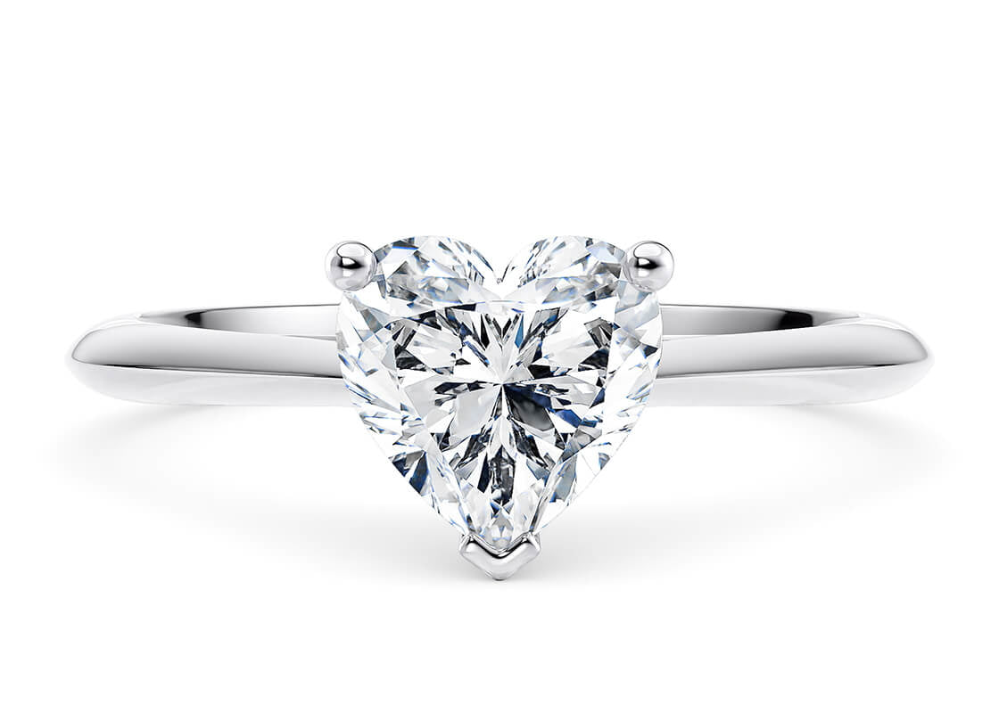 Hope Solitaire Platinum Heart Engagement Ring