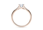 Thea Diamond Band Rose Gold 18k Asscher Engagement Ring