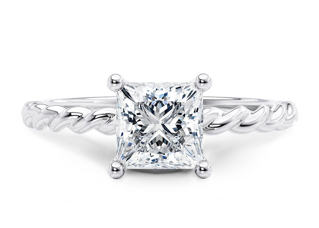 Ascot Solitaire Platinum Princess Engagement Ring