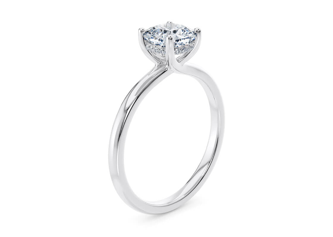 Paloma Solitaire Platinum Cushion Engagement Ring