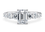 Lyra Diamond Band Platinum Emerald Engagement Ring
