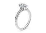 Victoria Diamond Band Platinum Pear Engagement Ring