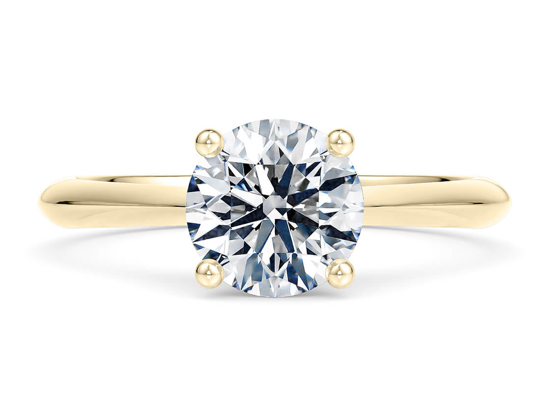 Iris Solitaire Yellow Gold 18k Round Engagement Ring