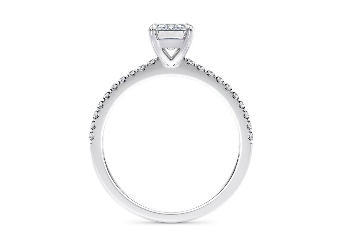 Aria Diamond Band Platinum Emerald Engagement Ring