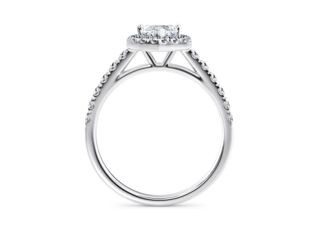 Medici Halo Platinum Marquise Engagement Ring