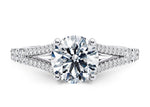 Oxford Diamond Band Platinum Round Engagement Ring