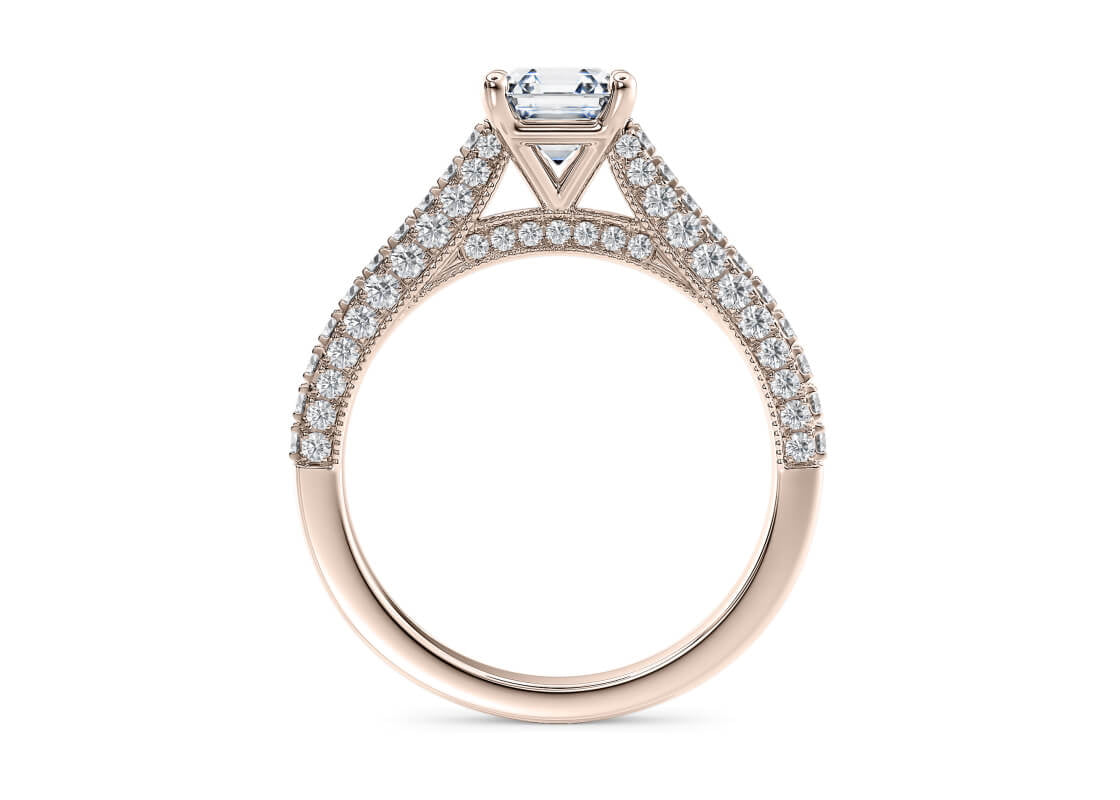 Bloomsbury Vintage Rose Gold 18k Asscher Engagement Ring