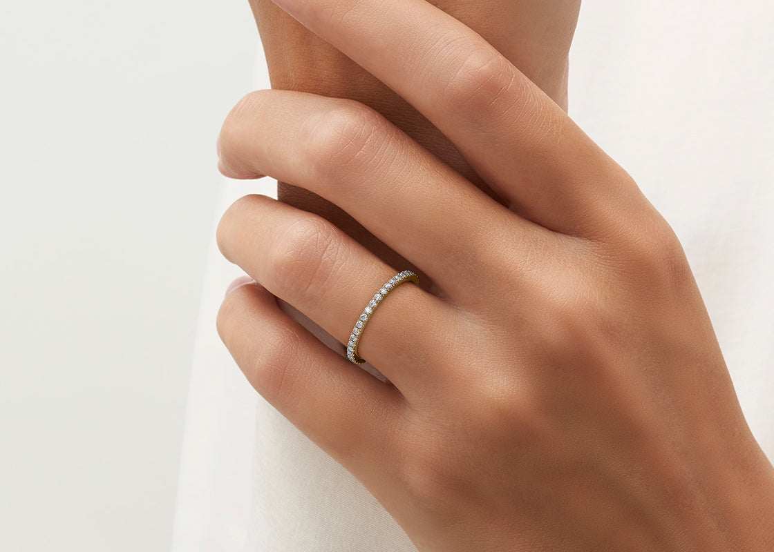 Vogue Lab Grown Yellow Gold 18k Full Set Eternity Ring