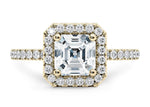 Isabella Halo Yellow Gold 18k Asscher Engagement Ring