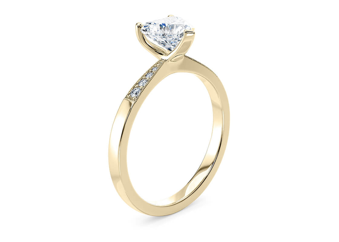 Delicacy Vintage Yellow Gold 18k Heart Engagement Ring