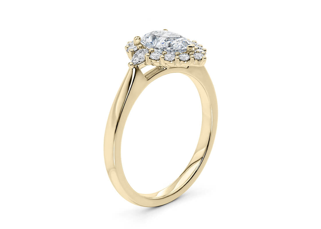 Hampstead Halo Yellow Gold 18k Pear Engagement Ring