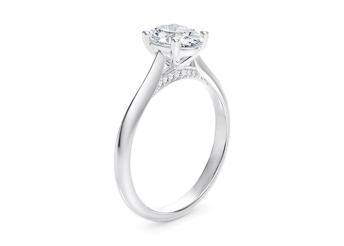 Iris Solitaire Platinum Oval Engagement Ring