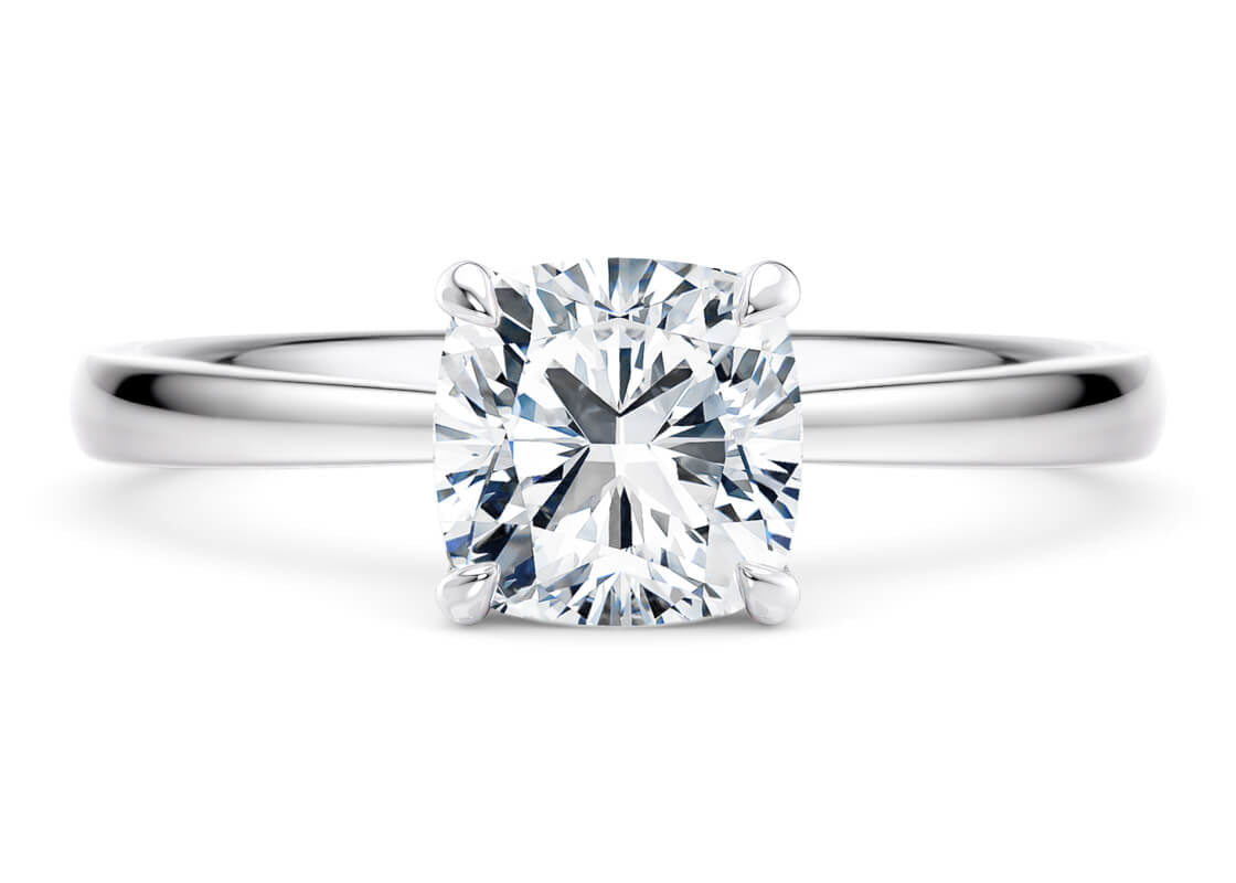 Starlight Solitaire Platinum Cushion Engagement Ring
