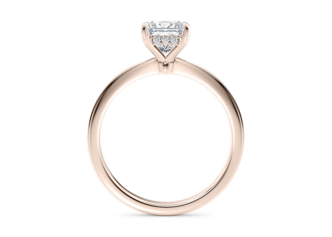 Starlight Solitaire Rose Gold 18k Princess Engagement Ring