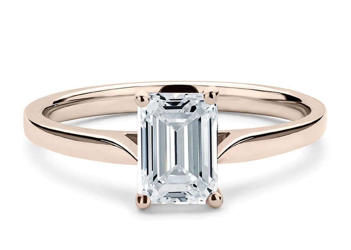 Contour Solitaire Rose Gold 18k Emerald Engagement Ring