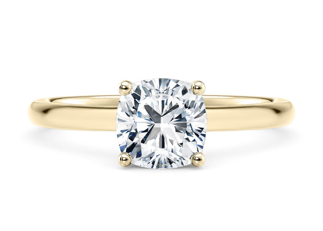 Paloma Solitaire Yellow Gold 18k Cushion Engagement Ring