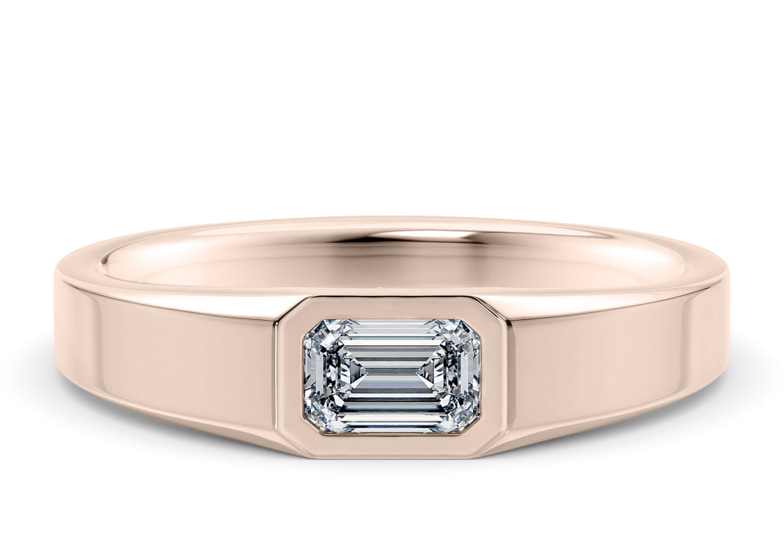Olympus Emerald Rose Gold 18k Wedding Band