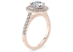 Empress Halo Rose Gold 18k Round Engagement Ring