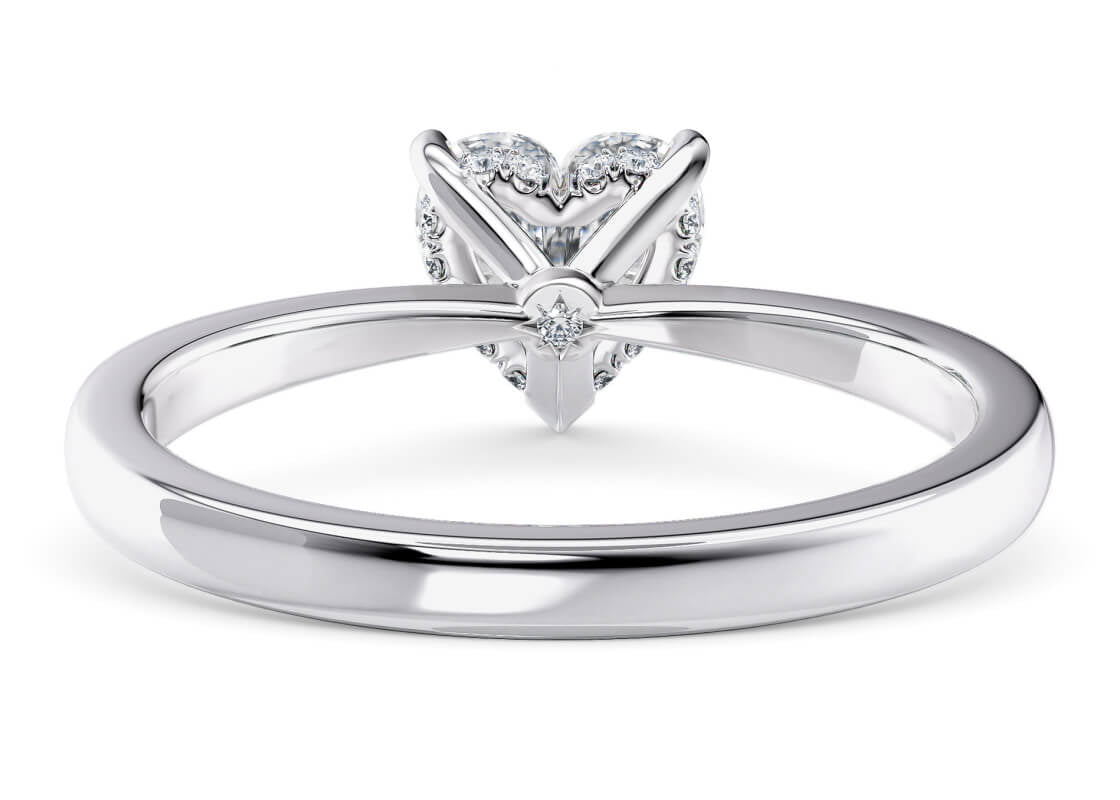 Starlight Solitaire Platinum Heart Engagement Ring