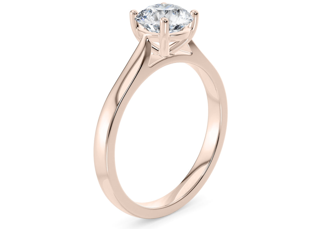 Contour Solitaire Rose Gold 18k Round Engagement Ring