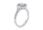 Battersea Halo Platinum Cushion Engagement Ring
