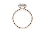 Isabella Halo Rose Gold 18k Princess Engagement Ring