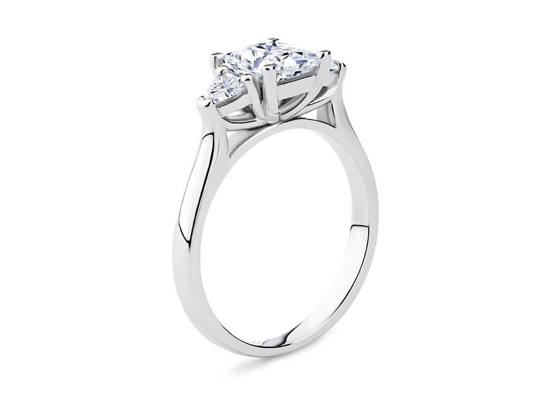 Barcelona Trilogy Platinum Princess Engagement Ring