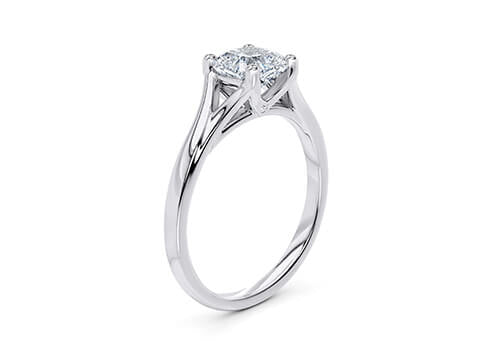 Hanover Solitaire Platinum Cushion Engagement Ring