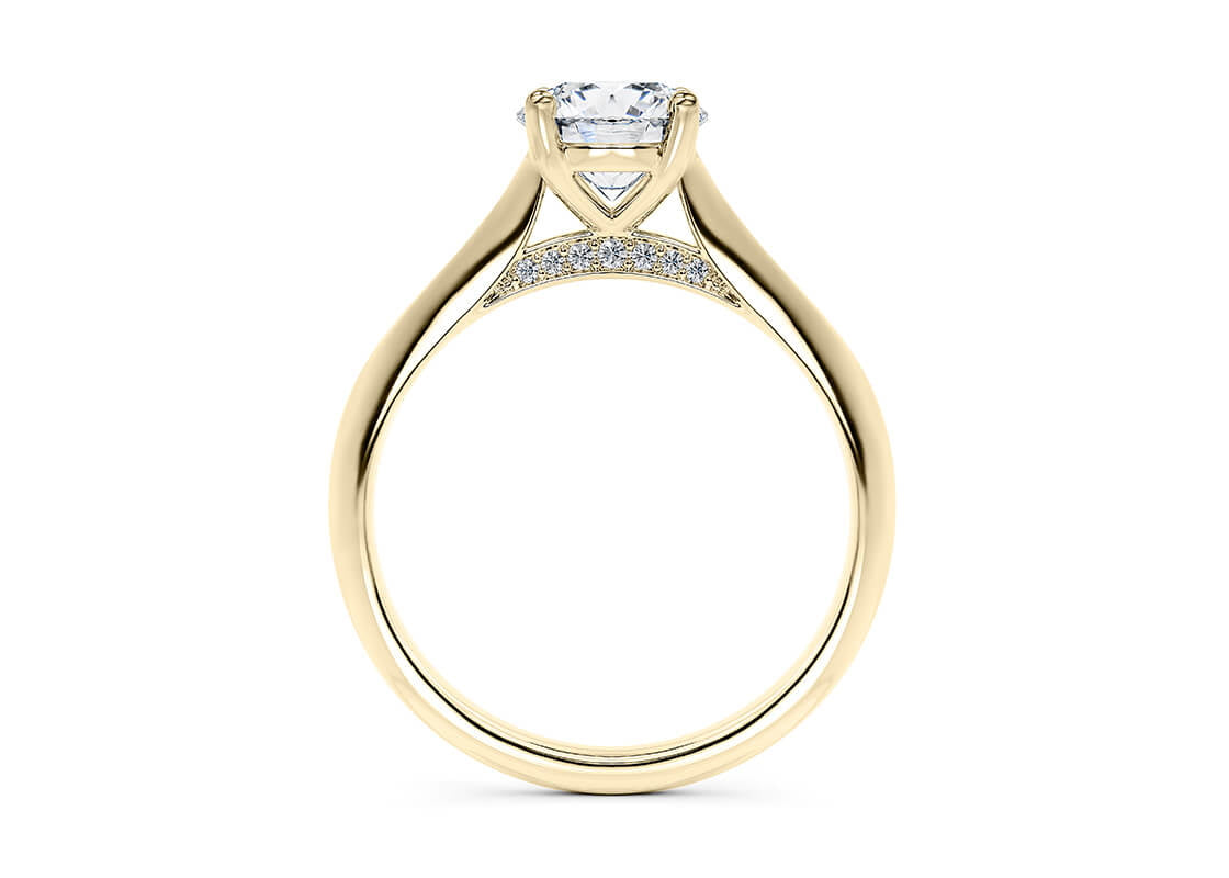 Iris Solitaire Yellow Gold 18k Round Engagement Ring