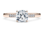 Thea Diamond Band Rose Gold 18k Cushion Engagement Ring