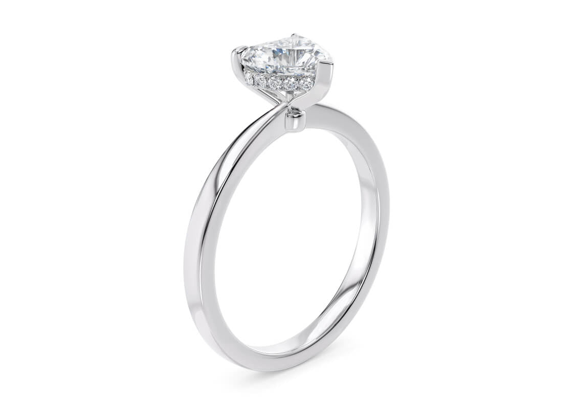 Starlight Solitaire Platinum Heart Engagement Ring