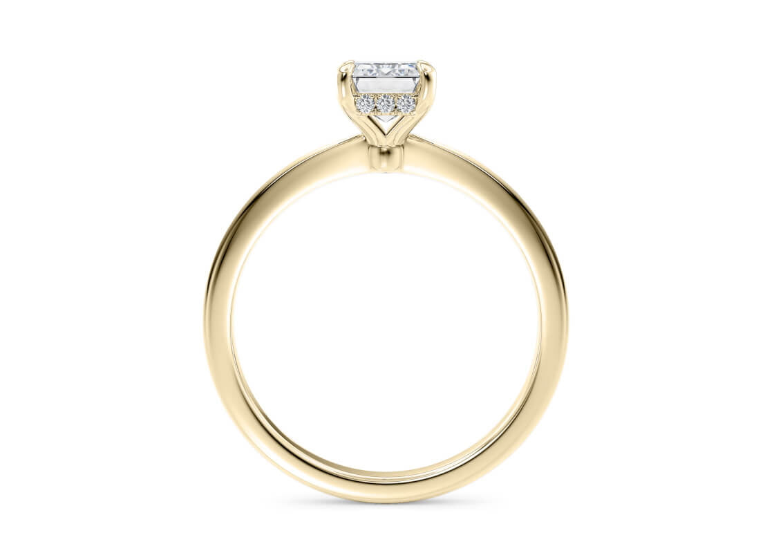 Starlight Solitaire Yellow Gold 18k Emerald Engagement Ring