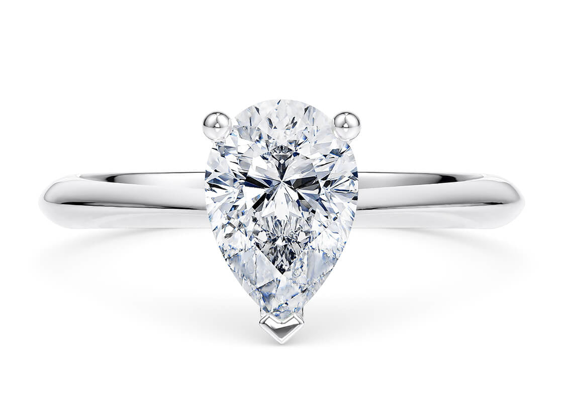 Iris Solitaire Platinum Pear Engagement Ring