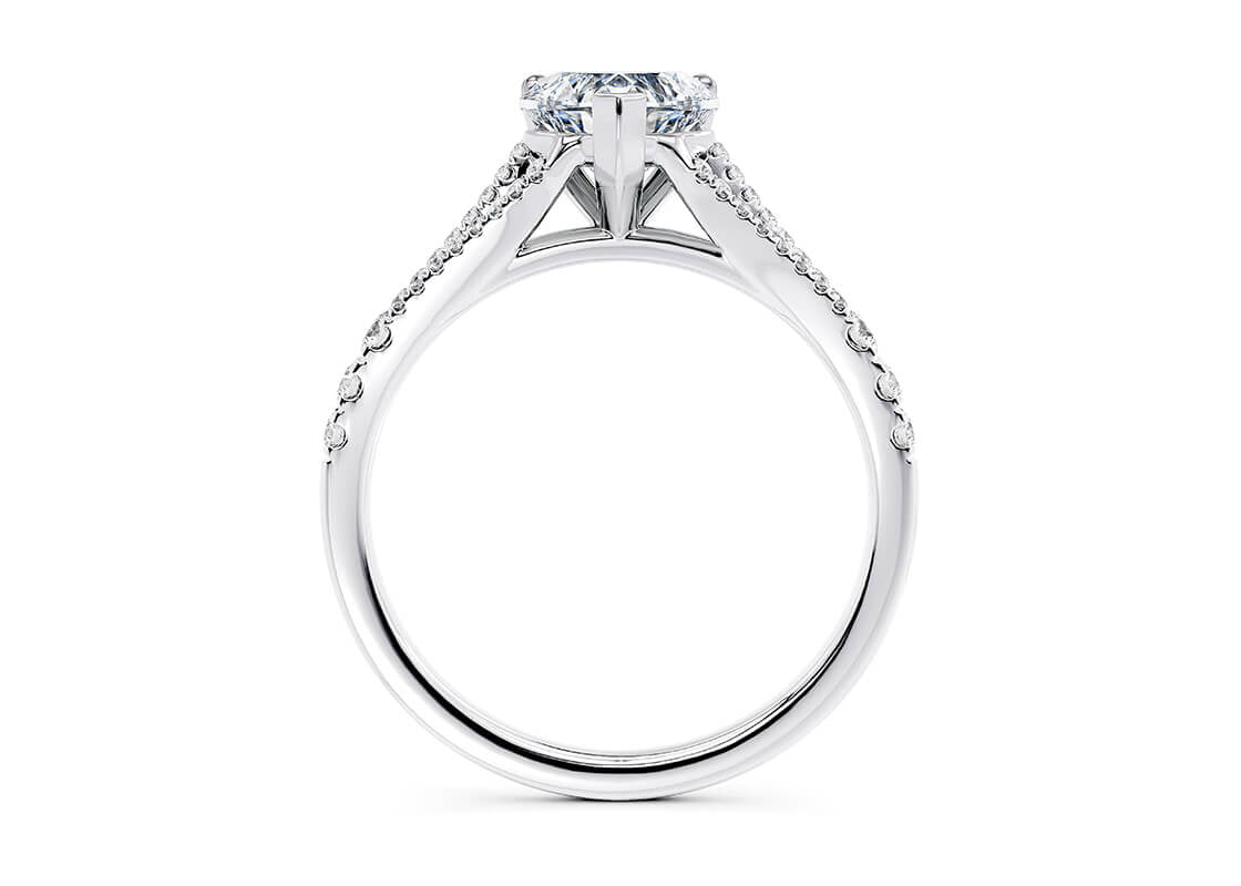 Oxford Diamond Band Platinum Heart Engagement Ring