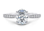 Victoria Diamond Band Platinum Oval Engagement Ring