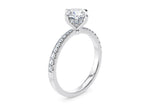 Asteria Compass Diamond Band Platinum Cushion Engagement Ring