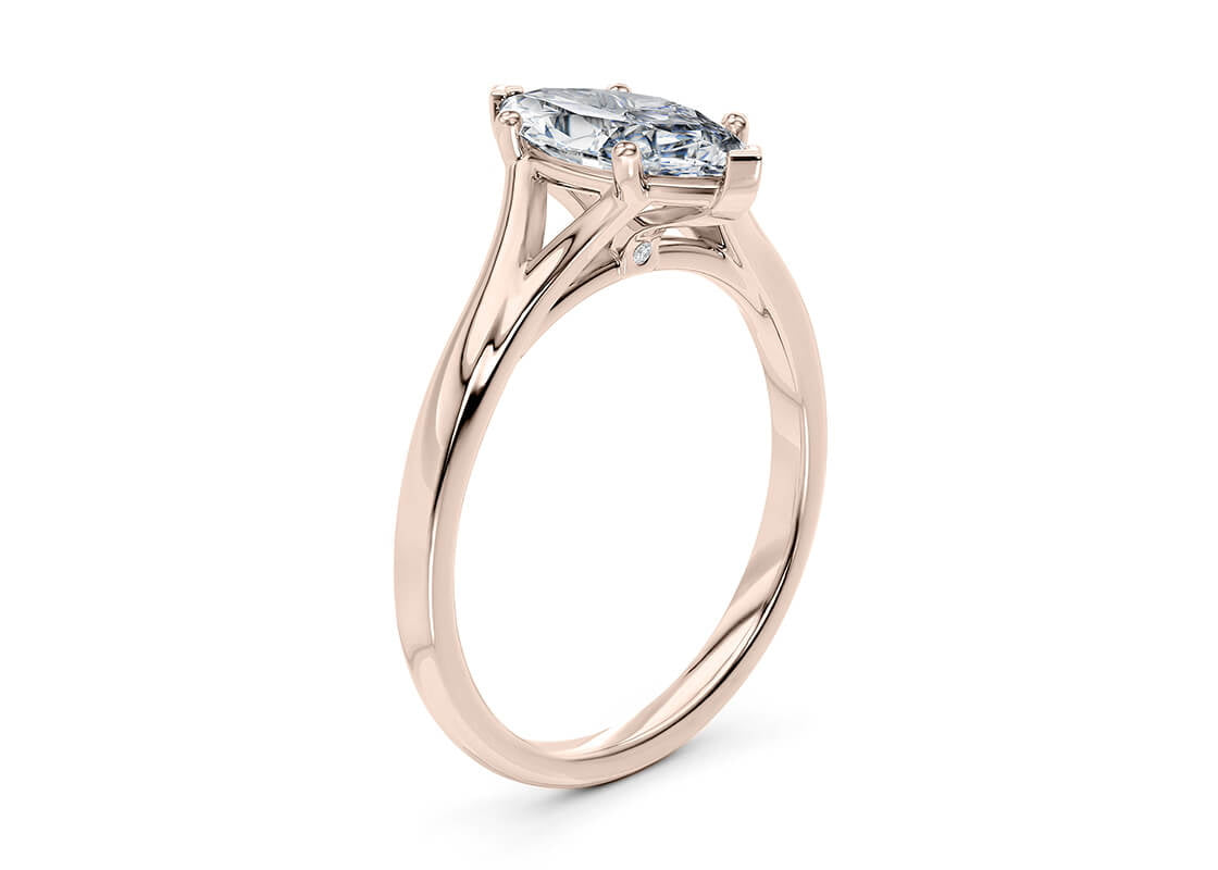 Hanover Solitaire Rose Gold 18k Marquise Engagement Ring