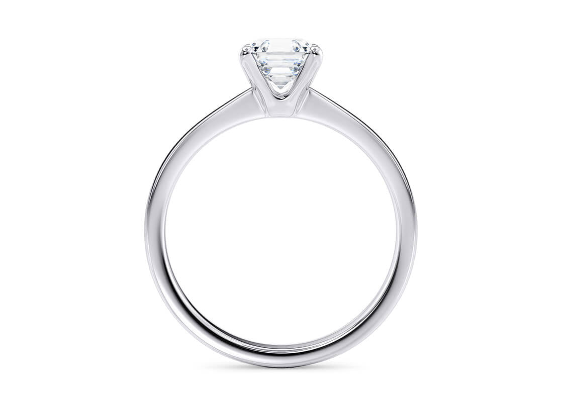 Delicacy Solitaire Platinum Asscher Engagement Ring