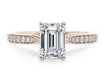 Victoria Diamond Band Rose Gold 18k Emerald Engagement Ring