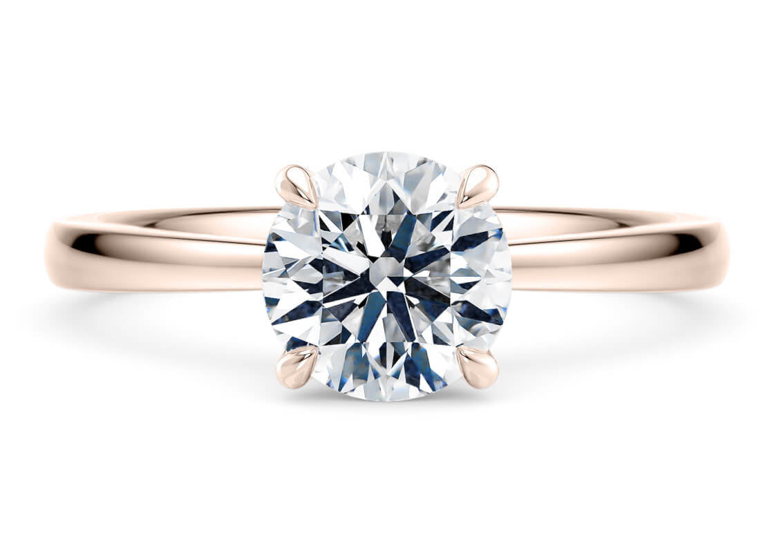 Starlight Solitaire Rose Gold 18k Round Engagement Ring