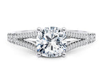 Oxford Diamond Band Platinum Cushion Engagement Ring