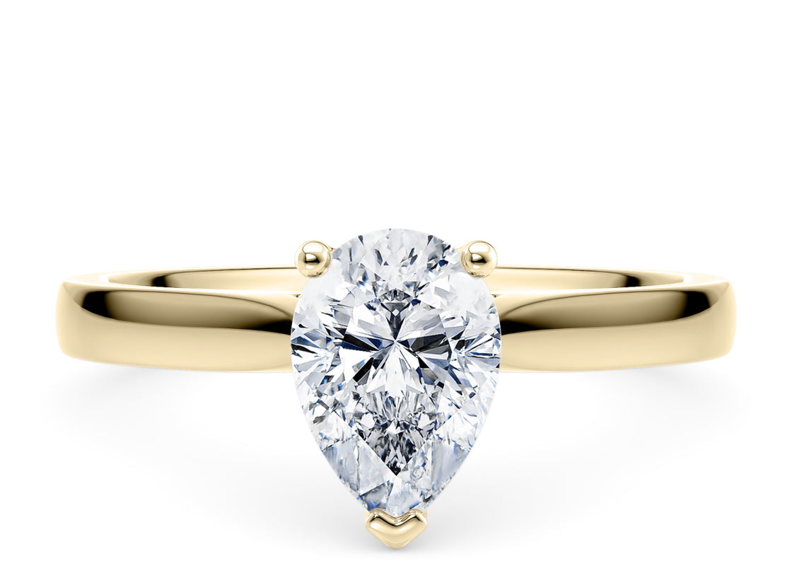 Contour Solitaire Yellow Gold 18k Pear Engagement Ring