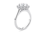 Edwardia Halo Platinum Round Engagement Ring