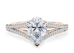 Oxford Diamond Band Rose Gold 18k Pear Engagement Ring