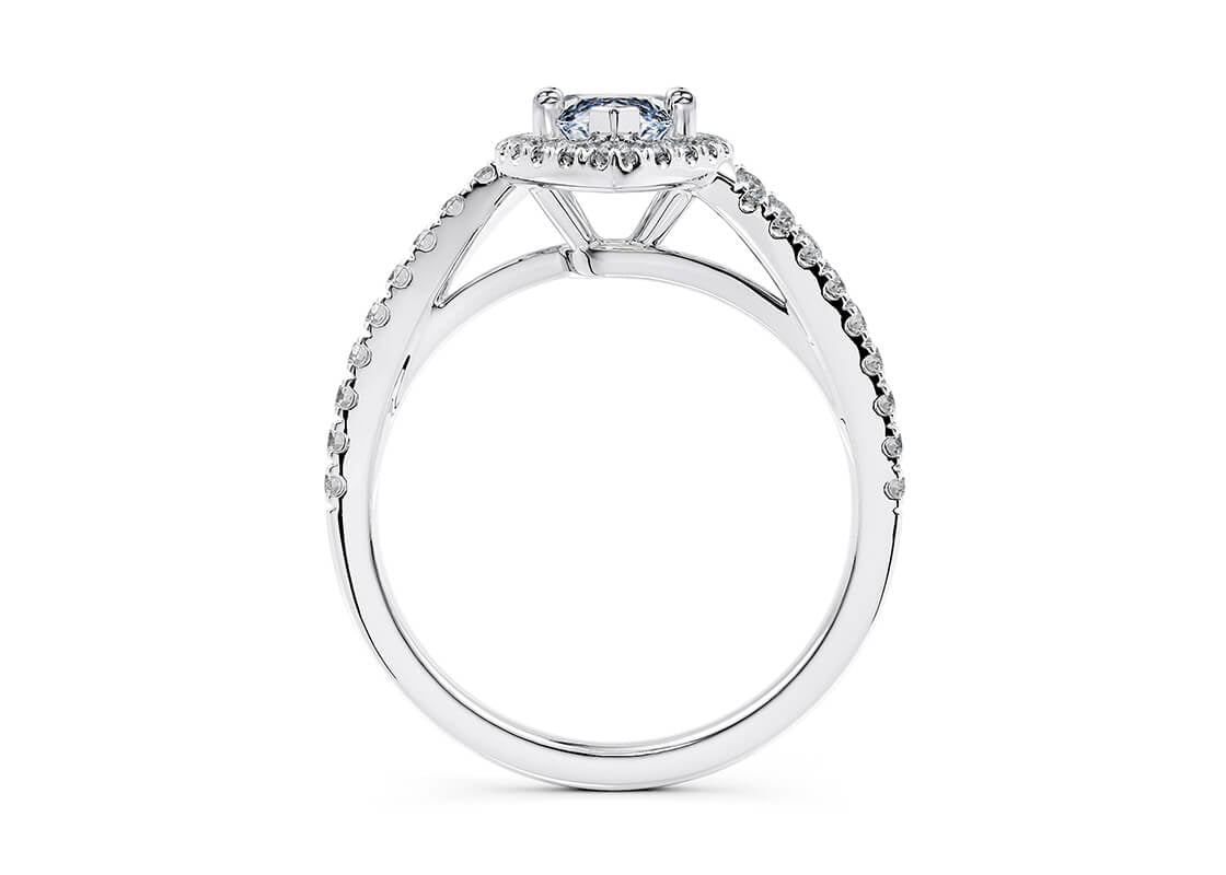 Kew Halo Platinum Marquise Engagement Ring