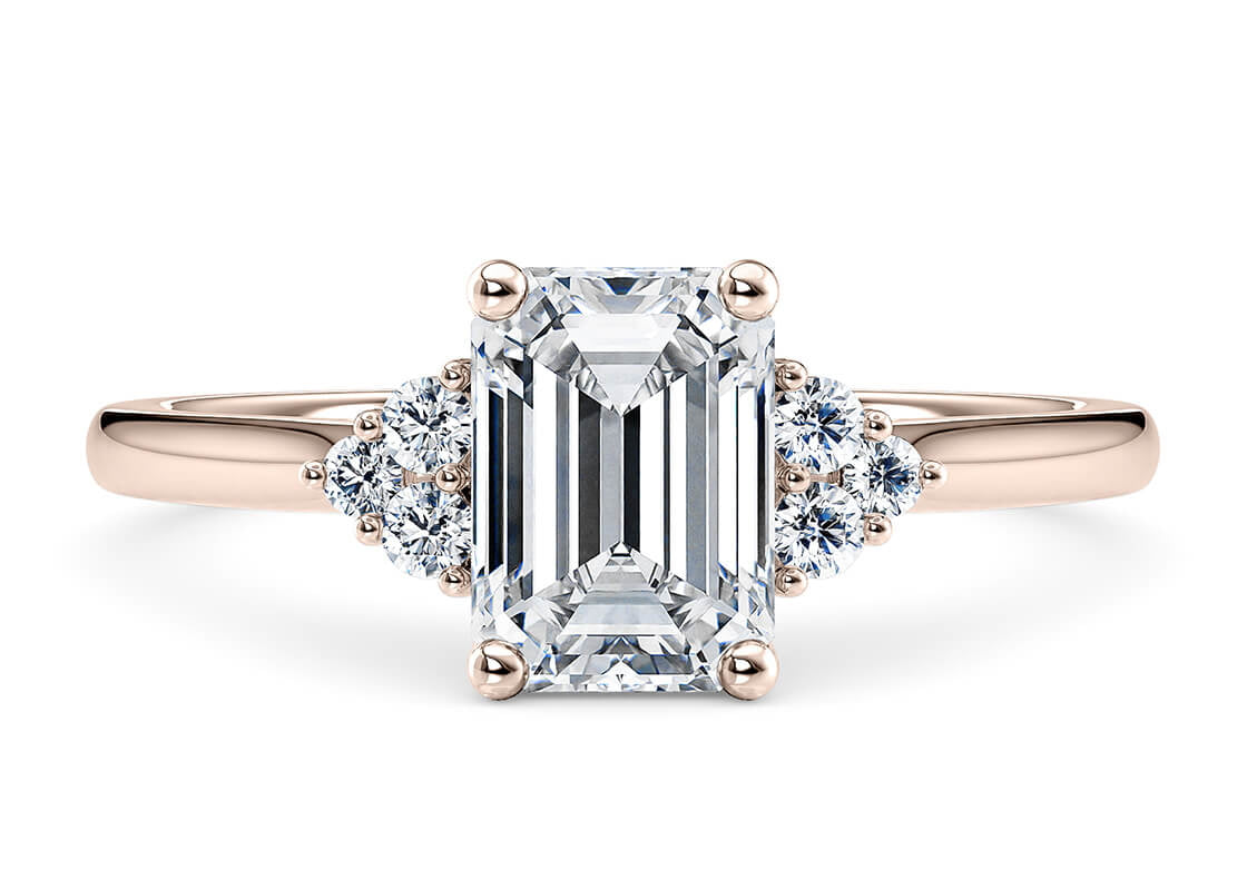Rosa Vintage Rose Gold 18k Emerald Engagement Ring
