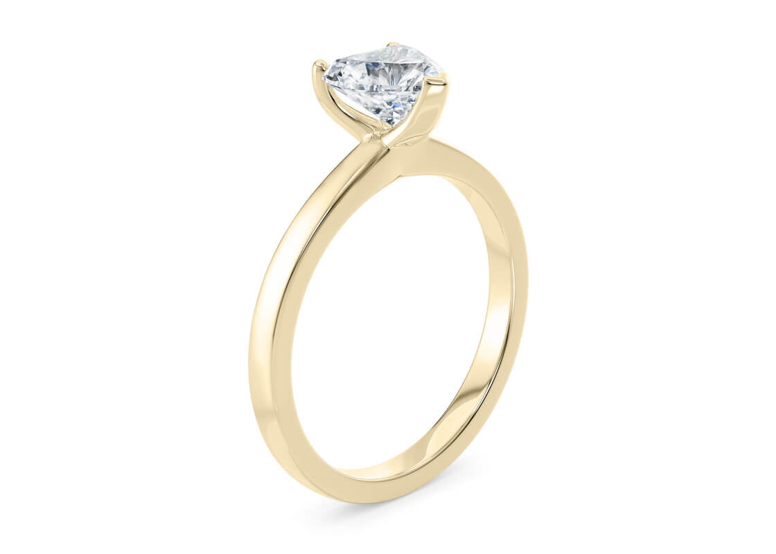 1477 Classic Solitaire Yellow Gold 18k Heart Engagement Ring