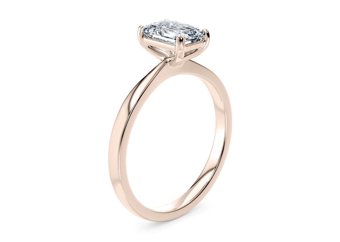 Delicacy Solitaire Rose Gold 18k Emerald Engagement Ring