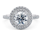 Empress Halo Platinum Round Engagement Ring